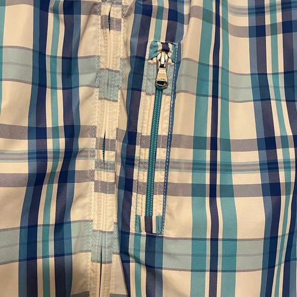 L-RL Ralph Lauren Active Petite Blue Plaid Windbreaker‎ Jacket Size S - Picture 8 of 11